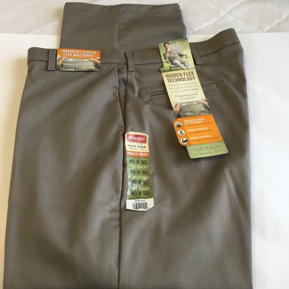 Wrangler Dark Khakis, Classic Fit 40X30, Work/Dress, Straight Leg, Flat … - Picture 5 of 5